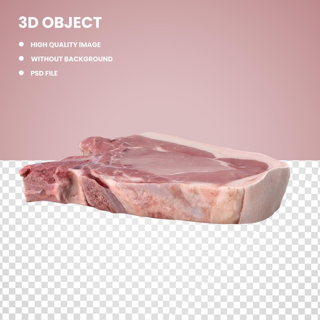 PSD 3d pork chop raw