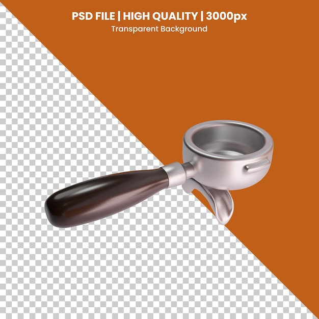 PSD 3d portafilter icon for coffee