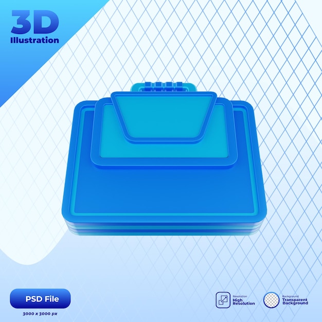 PSD 3d portofolio icon illustration