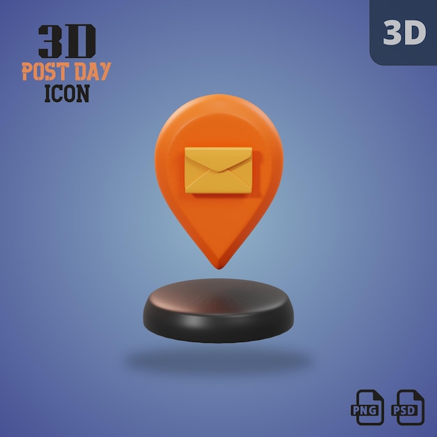 3Dポストデーアイコン
