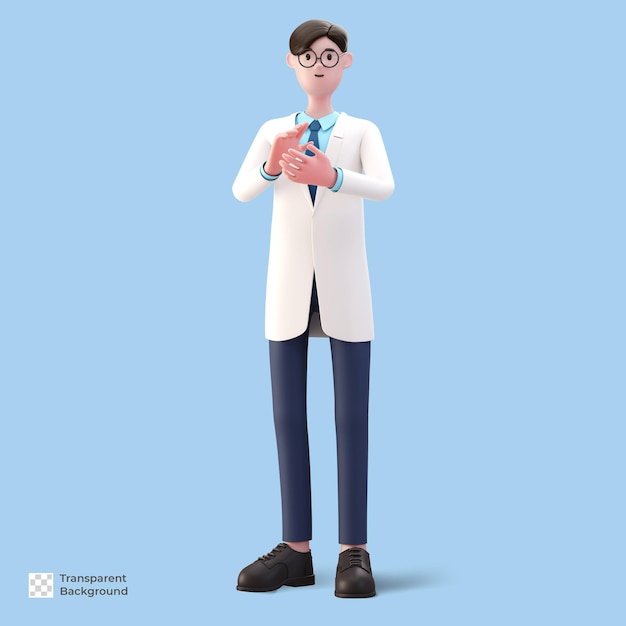 PSD 3d postać lekarza z kreskówek