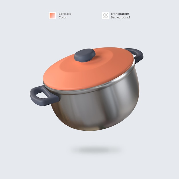 3d pot icon render isolated