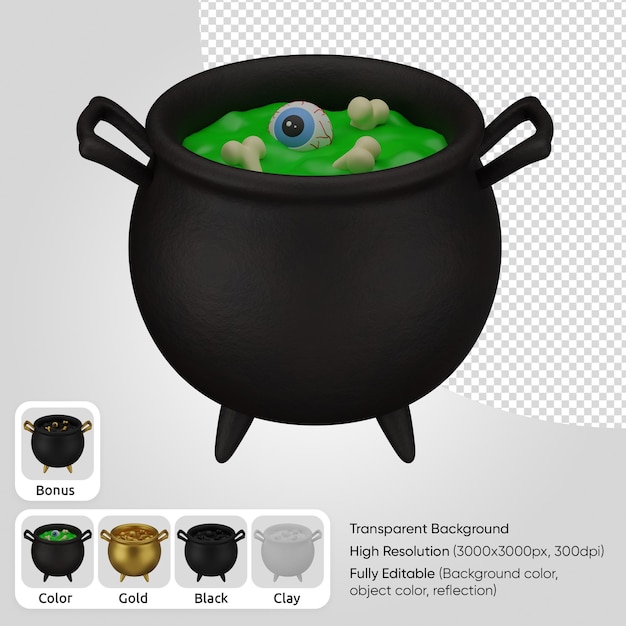 3d potion in the cauldron