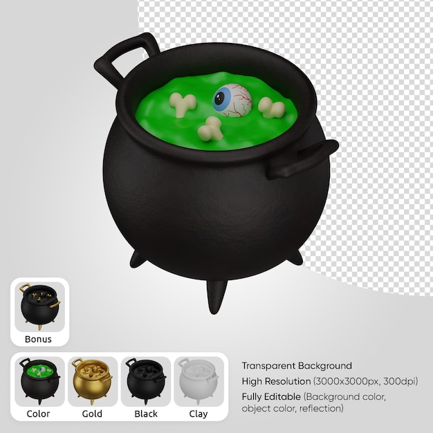 3d potion in the cauldron