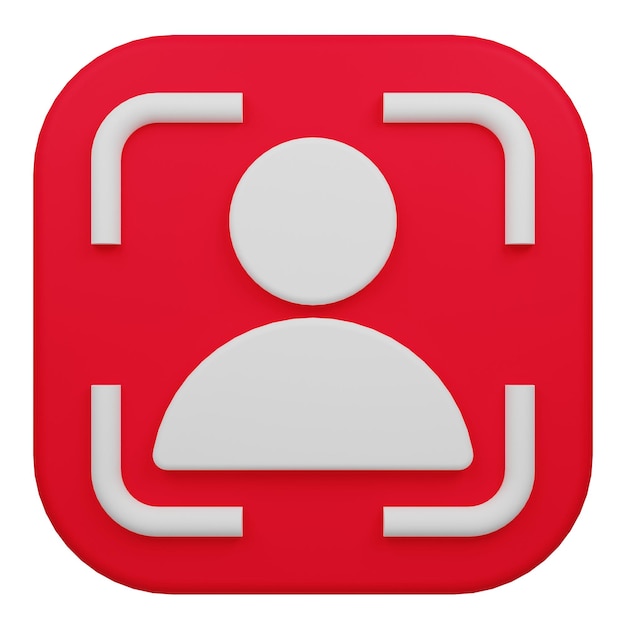 3d potrait mode icon isolated on the transparent background