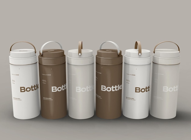 3d Pov Thermo Bottles Mockup