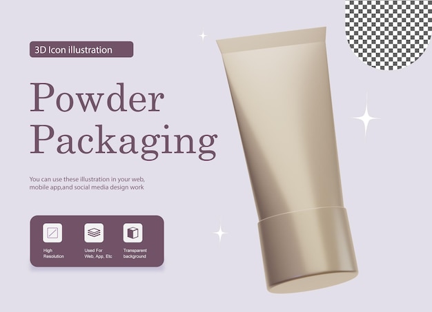 3d powder packaging illustration