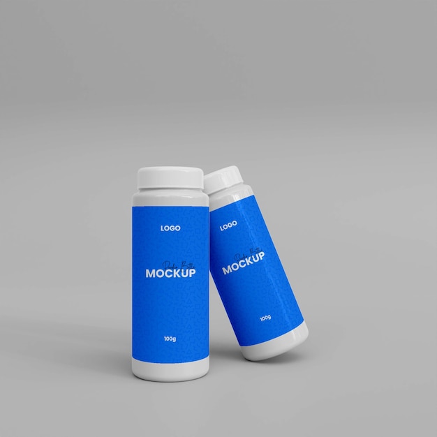 PSD mockup di flacone spray in polvere 3d