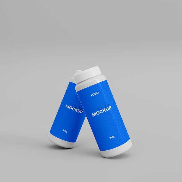 PSD 3d powder spray bottle mockup