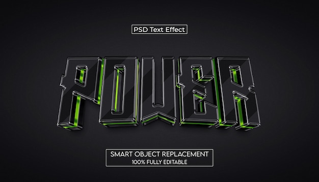 PSD 3d power editable text effect