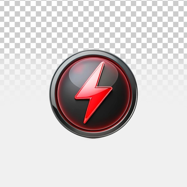 3D Power icon isolated on transparent background