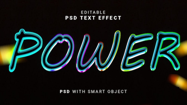 PSD 3d power psd stile di effetto di testo modificabile