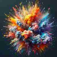 PSD 3d premium photo in questa immagine si vede un'esplosione colorata di vernice