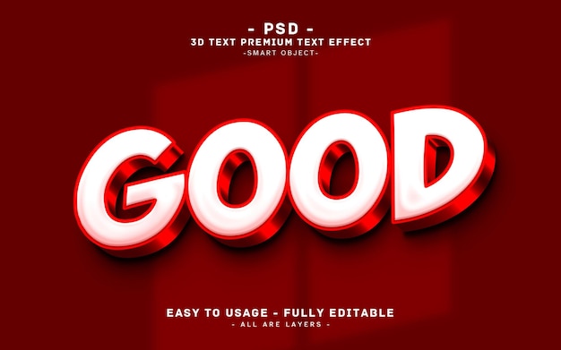 3D премиум-текстовый эффект в красном