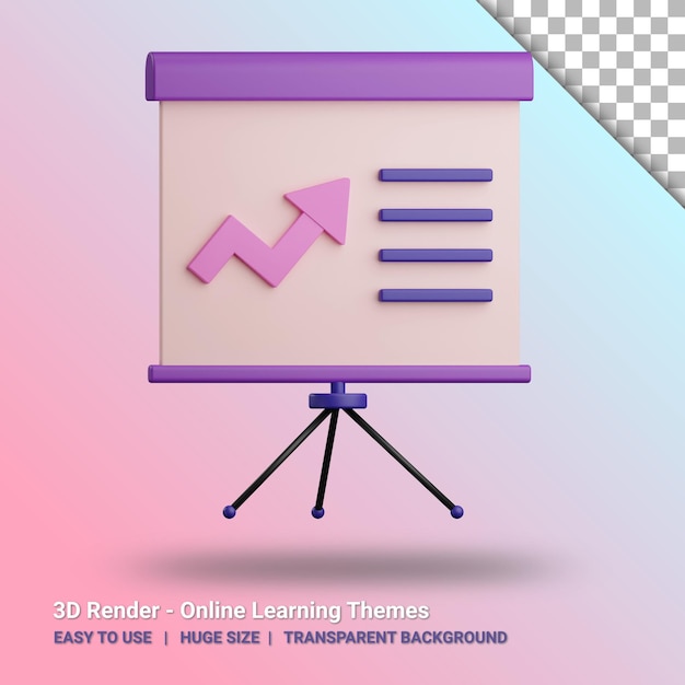 PSD 3d presentation illustration with transparent background