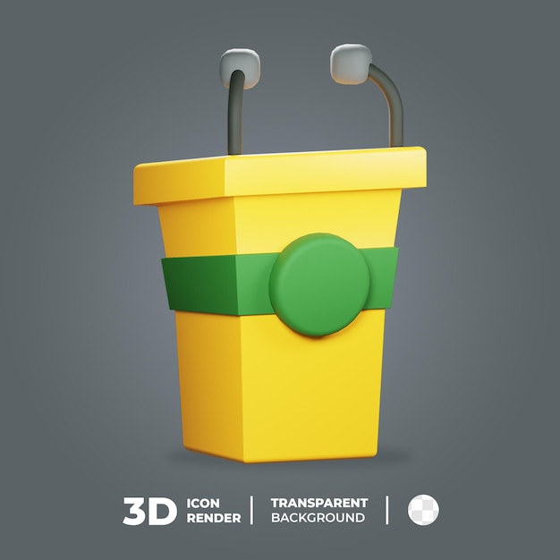 PSD 3d presentation podium icon