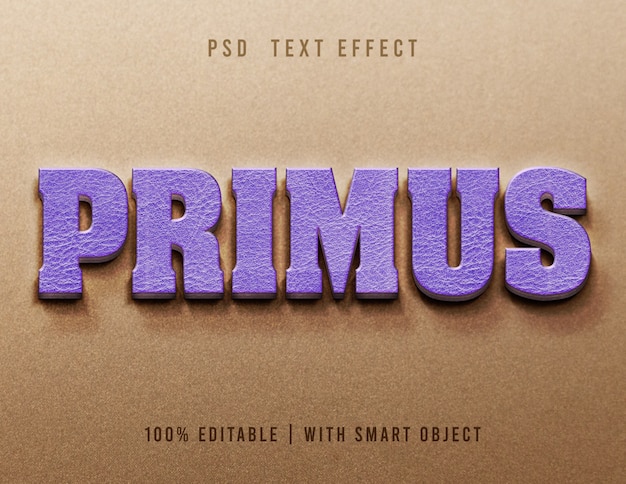 Шаблон текстового эффекта 3d primus