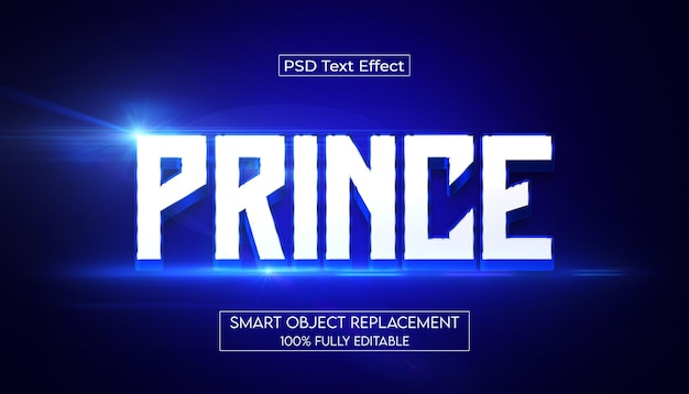 PSD 3d prince editable text effect