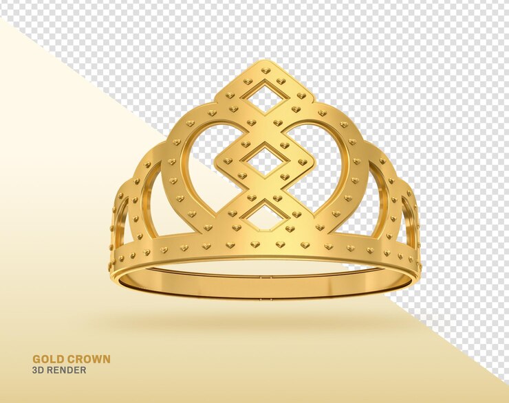 PSD 3d корона принца и принцессы с прозрачным фоном