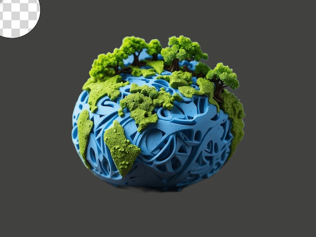 3d printed earth globe with recycla