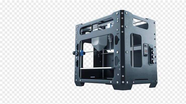 PSD 3d printer realistic photo isolated on transparent background