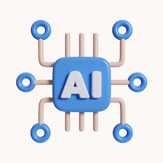 PSD 3d printplaat technologie processors cpu-concept moederbord digitale chip pictogram geïsoleerd op witte achtergrond 3d-rendering illustratie uitknippad