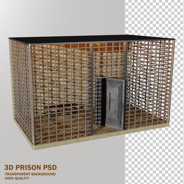3D Prison PSD with Transparent Background