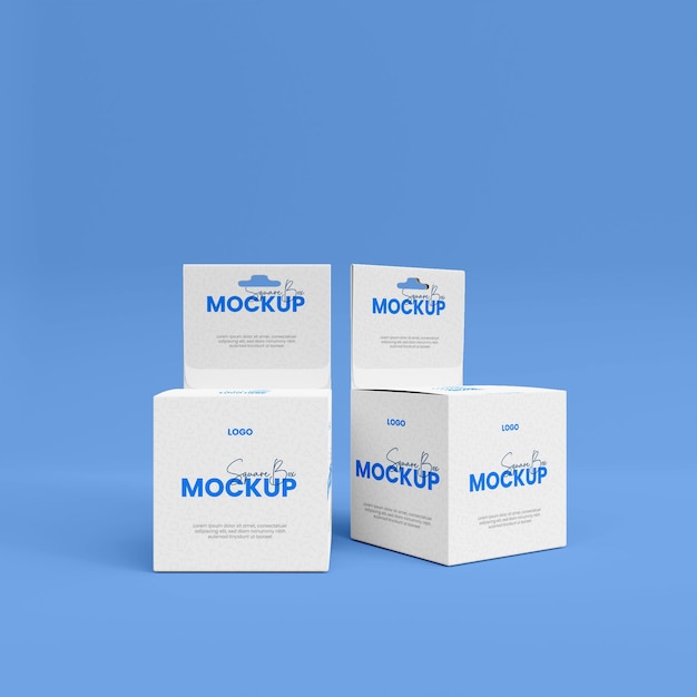 3d product box mockup isolated