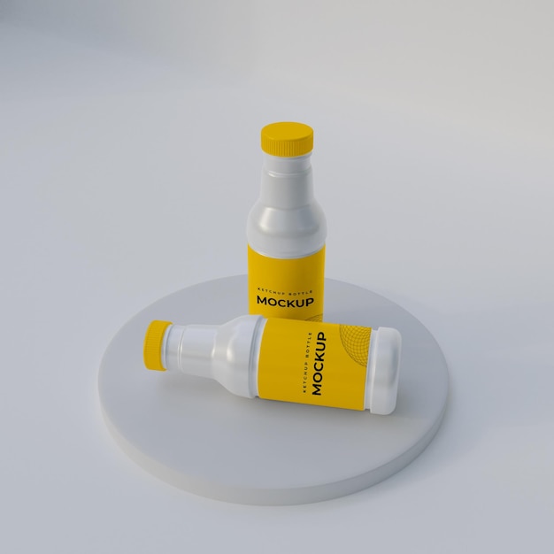 3d-product glazen fles mockup ontwerp