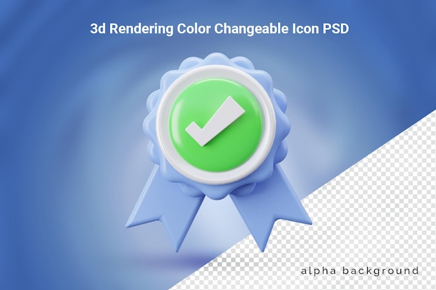 PSD 3d product quality check icon