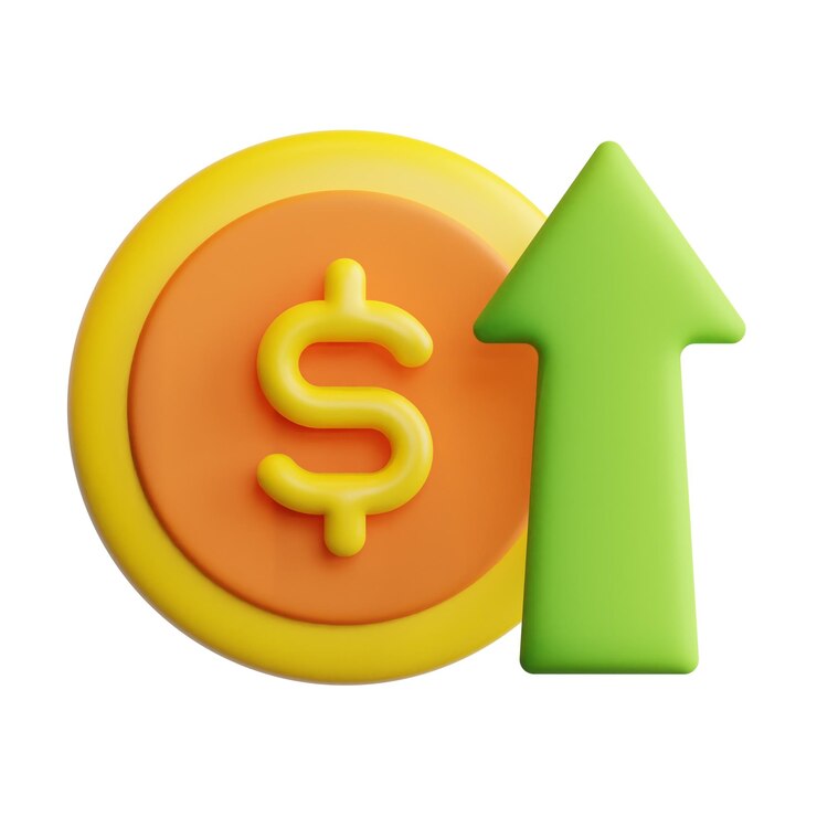 PSD 3d profit economy concept high quality render illustration icon