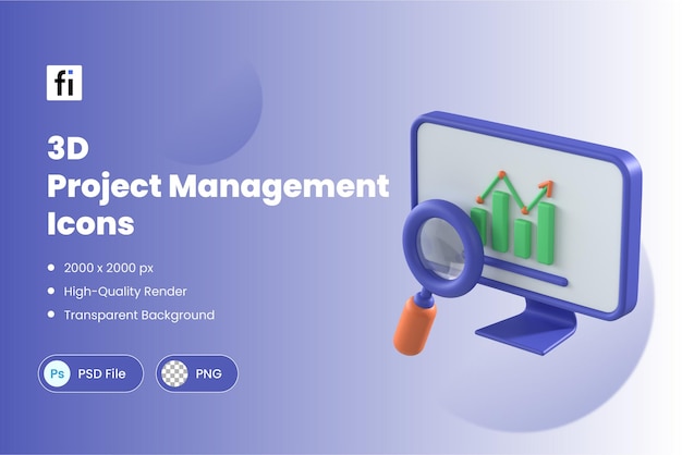 3D-projectbeheer Iconen Analytics