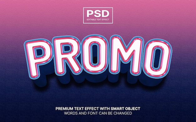 PSD 3d-promo bewerkbaar teksteffect