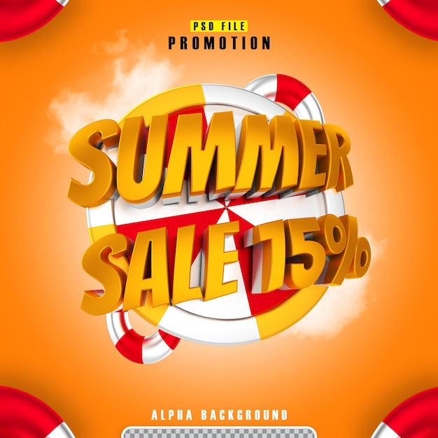 3D-promotie zomeruitverkoop 15 goud met rood
