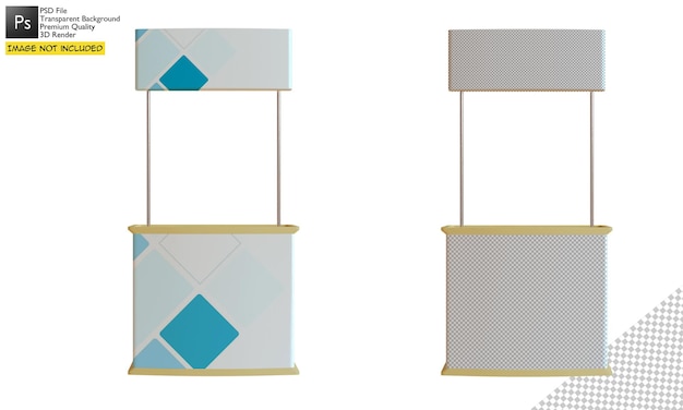 3D-promotiebureau mockup illustratie