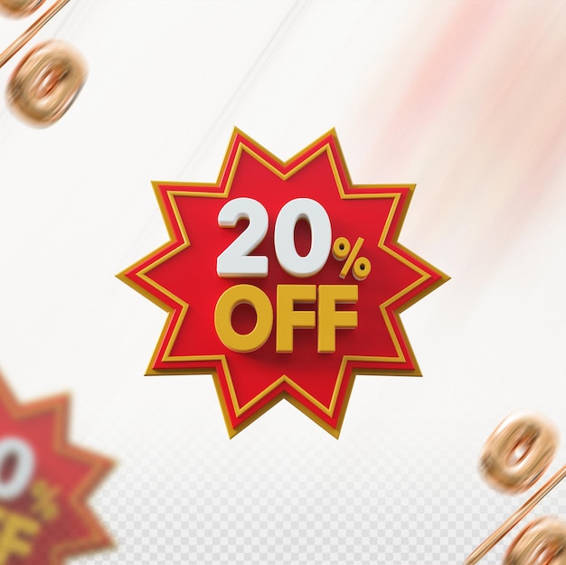 3d promotion 20 percent off red