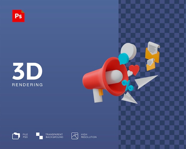 PSD 3d 판촉 일러스트레이션