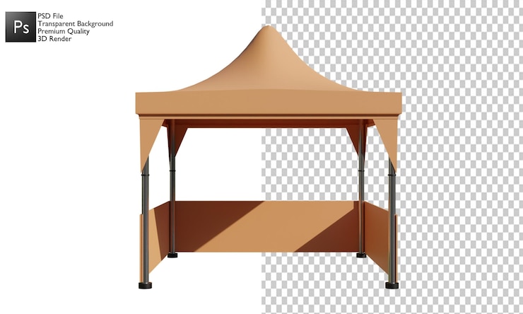 PSD 3d promotional tent illustration