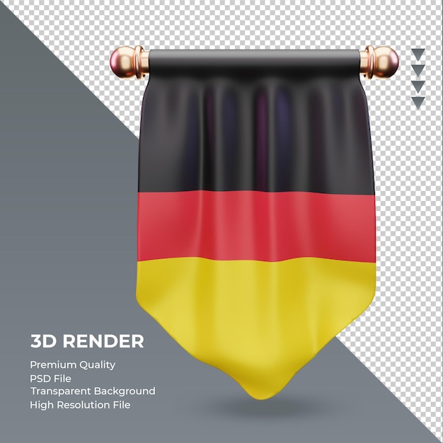 3d Proporzec Flaga Niemiec Renderujący Widok Z Przodu