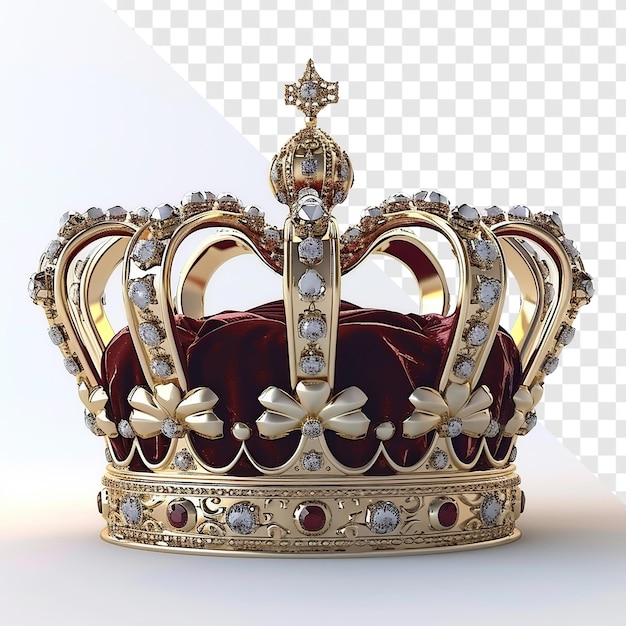 PSD 3d przezroczyste tło model królewskiej korony
