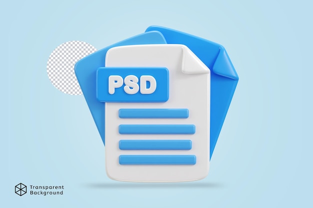 3d psd file format icon vector illustration