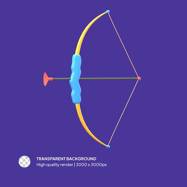 PSD 3d psd значок стрельба из лука игрушка красочный изолированный фон