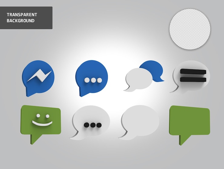 PSD 3d psd иконки приложения facebook messenger