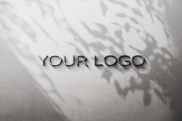 3D PSD Logo firmy Mockup na ścianie Nowoczesny znak wiszący Logo fasady