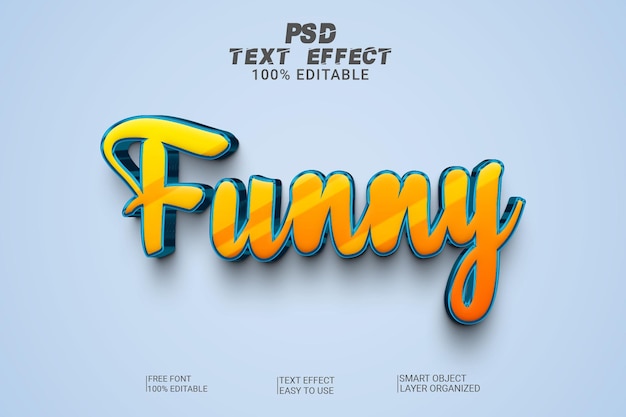 3d psd text effect funny