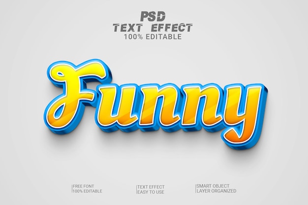 3d psd text effect funny