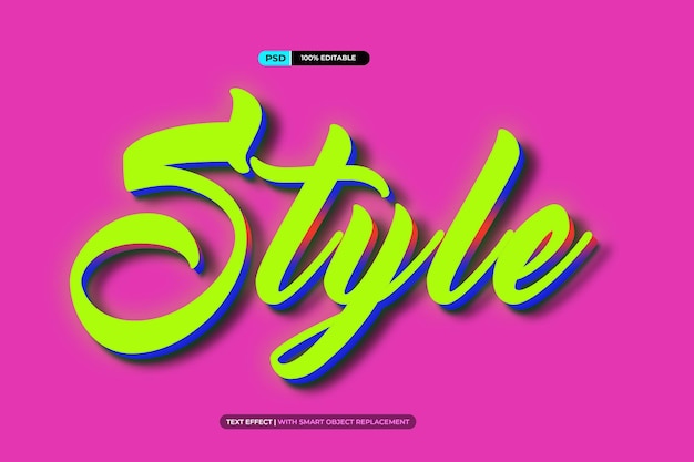 3d PSD text style effect design