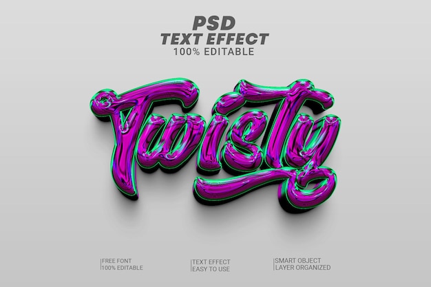 PSD 3d psd text style effect