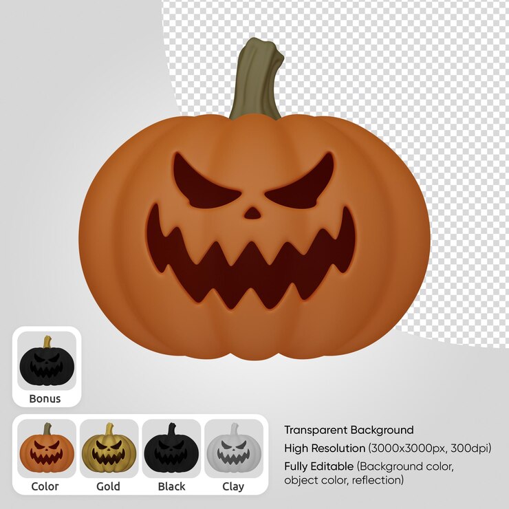 PSD 3d лицо тыквы