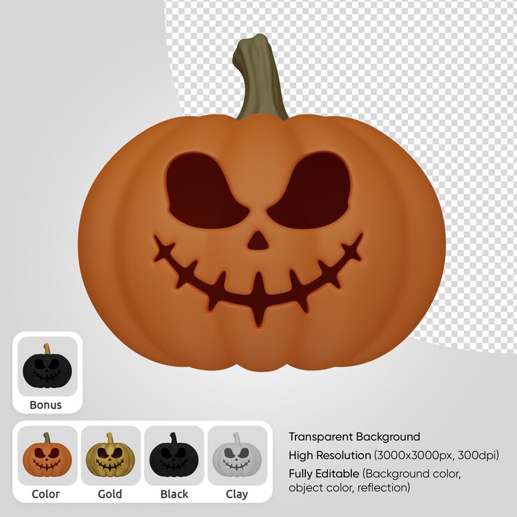 PSD 3d лицо тыквы